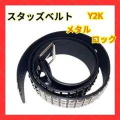 スタッズベルト黒 ブラック パンク系ロック ユニセックス 男女兼用 スケーター