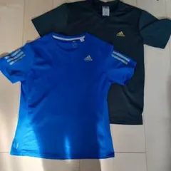 adidas トレーニングTシャツ メンズMサイズ2枚セット 青 黒