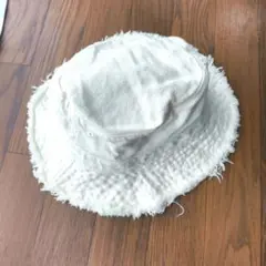 【美品】ZARA フリンジバケットハット サファリハット オフホワイト Mサイズのサムネイル