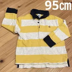 中古＊プチバトー　ラガーシャツ　長袖　95