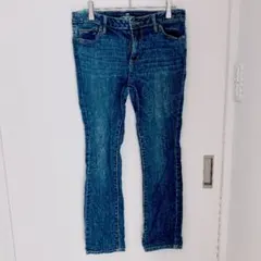 リズクレイボーン デニムパンツ ストレートレッグ 無地 4PS 青　デニム