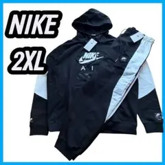 【2XLサイズ】NIKE上下セットアップ 黒白 パーカー ナイキ スウォッシュ