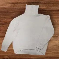 アメリカンホリック タートルネック ニット L アイボリー ウール混　YT477