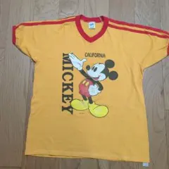 ミッキーマウス VネックTシャツ Lサイズ