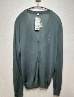 UNIQLO ユニクロ　ライトVネックシアーカーディガン　オリーブ色 XL