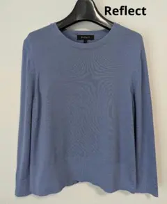 Reflect　コットンニット　薄手ニット　クルーネック　水色