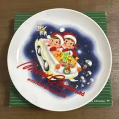 미사용 不二家ペコちゃんポコちゃん クリスマス プレート 1999 お皿