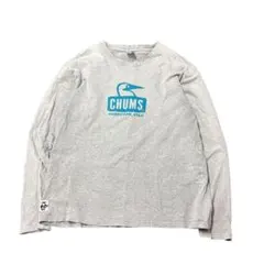CHUMS ロンT ロゴプリント長袖Tシャツ　アウトドア　古着　グレー　8B1のサムネイル
