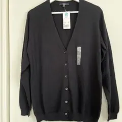 ユニクロ　UVカットVネックカーディガン ブラック　XL