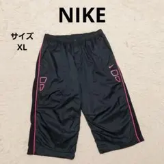 00s NIKE テック系 七分丈ナイロンパンツ Y2K ネイビー×ピンク