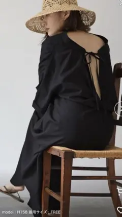 Bonjour Sagan バックデザインVネックワンピース