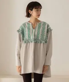 KBF 刺繍付き長袖チュニック