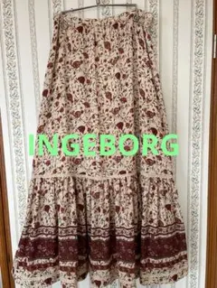 INGEBORG花柄ロングフレアスカート