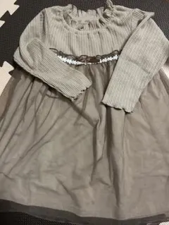 ブラウン 長袖ワンピース 95cm