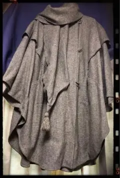 中古／ポンチョ型ロングコート