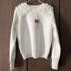 Doclasse/ 可愛い✿ フラワーモチーフ・ハイツイストニット【新品タグ付】