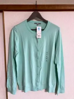 【新品未使用】UNIQLO UVカットクルーネックカーディガン ライトグリーン