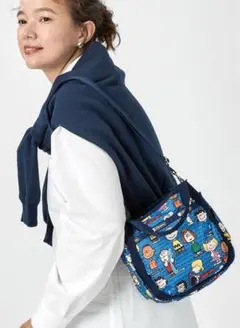 レスポートサック　スモールジェニー　ピーナッツギャング　ブルー系　2wayバッグ