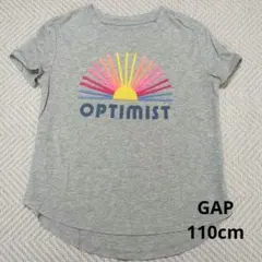 【Gap】 刺繍デザイン 半袖Tシャツ グレー　110cm