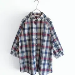 【美品】persodea チェック柄 長袖シャツ Lサイズ 透け感あり ゆったり