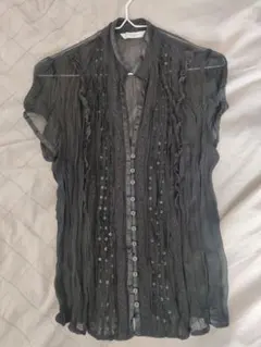 New Look ブラック シフォン シャツ