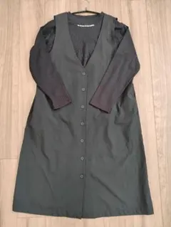 ぽっちゃりアラサーhina ジャンスカジレ パールカットソーセットしまむら