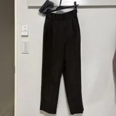 値下げeimy istoire♡ダークブラウン プリーツ スラックス ベルト付き