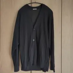 GU ウォッシャブル シアーニットカーディガン　長袖　 ブラック　 メンズM