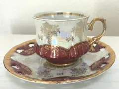 EISINCHAIMA カップ ソーサー 金 ワインレッド レトロ アンティーク