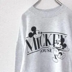 ディズニー ミッキーマウス スウェット トレーナー ビッグロゴ プリント L