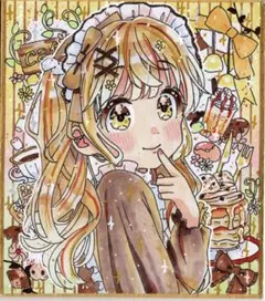 手描き オリジナルイラスト アナログ 色紙