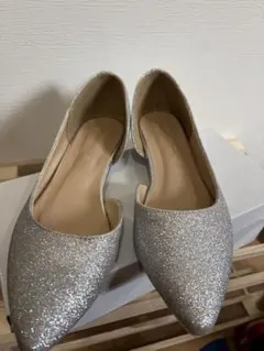 シルバー グリッター フラットシューズ 11