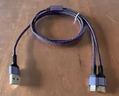 USB-C&Lightning 2in1 充電ケーブル 1.0m 編組素材