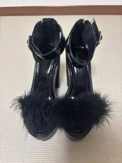 ファー厚底ヒールサンダル bubbles 24cmのサムネイル