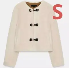 ⚫︎ZARA⚫︎フェイクファートグルボタンジャケット/ファーコート　S