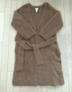 ルルウィルビー ロングカーディガン モヘア ブラウン