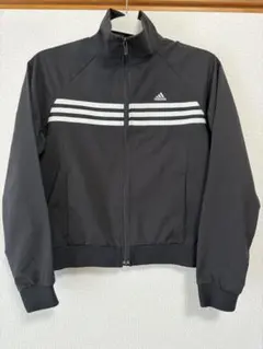 adidas ブラック ストライプジャケット L
