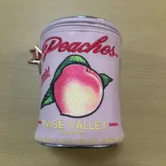 ⭐︎オークション中⭐︎ACCOMMODE　桃の缶詰風ポーチ　ＭＡＣのチャーム付き★