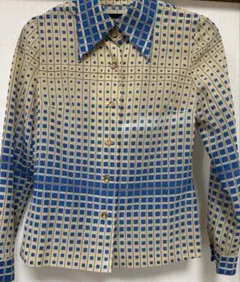 Vintage 昭和　レトロ　シャツ　幾何学　日本製