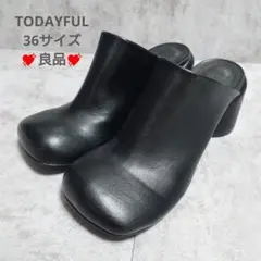 美品　todayful　チャンキーヒール サボ 36 ブラック 厚底 ミュール 2026年最新】チャンキーヒール todayfulの人気アイテム - メルカリ