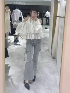 Heather スリットタイトデニムパンツ