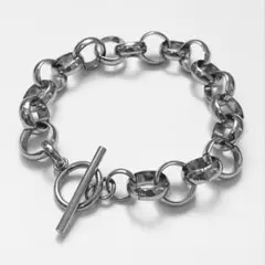 マンテルブレスレット　丸型チェーンブレスレット12mm シルバー