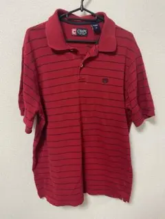 CHAPS 赤 ストライプ ポロシャツ M