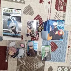 呪術廻戦アクリルキーホルダー/スクエアメタリック缶バッジキューブポーチパズルガム