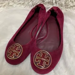 トリーバーチ　TORY BURCH フラットシューズ　ロゴ スエード