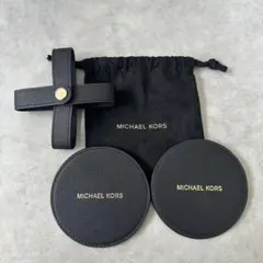 未使用✨MICHAEL KORS ロゴ レザーコースター 2個セット 巾着袋付属