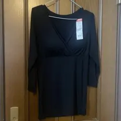 バースデイ ブラック Vネック マタニティインナー M 授乳用　カップ付き