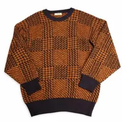 90s EURO VINTAGE セーター 幾何学柄 デザインニット ユーロ古着