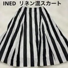 INED リネン混　フレアスカート　9号のサムネイル