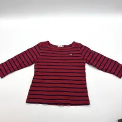 modsonson 赤と紺のストライプ 長袖トップス 90